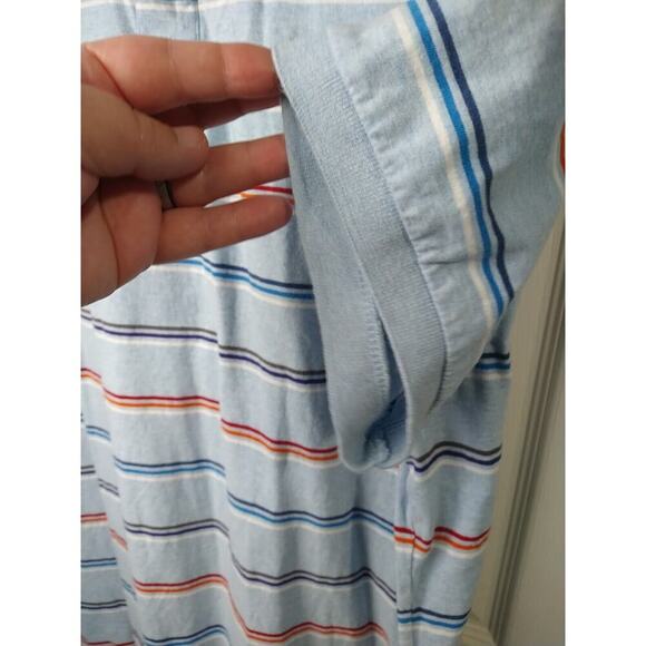 $ Old Navy Men's XXL Polo Striped Blue Shirt Short Sleeve Two Button Close - Picture 5 of 10